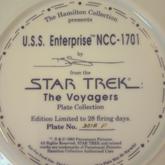 Star Treck Voyagers Collection Plates #3015P And 01438 - Picture 5 of 9